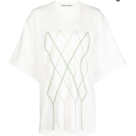 Andersson Bell Oversized Argyle T-Shirt Size Medium - Picture 1 of 15